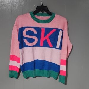 Colorful "SKI" Women's Sweater